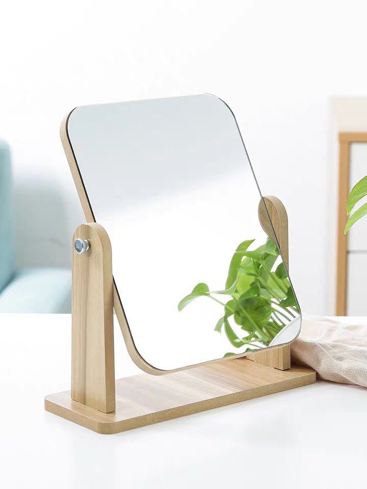 New wooden desktop makeup mirror female high list face dressing mirror beauty mirror student frank desktop mirror big New wooden desktop makeup mirror female high list face dressing mirror beauty mirror student frank desktop mirror big
