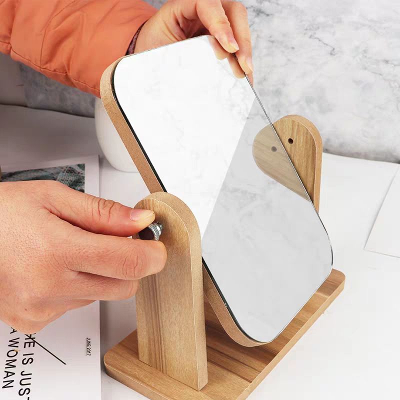 New wooden desktop makeup mirror female high list face dressing mirror beauty mirror student frank desktop mirror big New wooden desktop makeup mirror female high list face dressing mirror beauty mirror student frank desktop mirror big