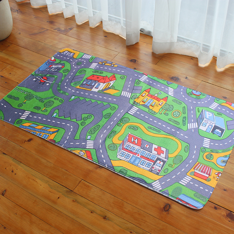 Children&#039;s Rail Transit Flannel Thickened Sponge Carpet Customizable Customized Size Pattern Soft Indoor
