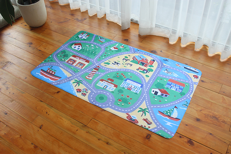 Children's Rail Transit Flannel Thickened Sponge Carpet Customizable Customized Size Pattern Soft Indoor Children's Rail Transit Flannel Thickened Sponge Carpet Customizable Customized Size Pattern Soft Indoor