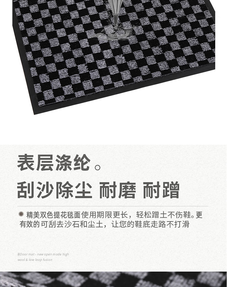 PVC Small Square Mat Household Dustproof Absorbent Paws Rubbing Non-Slip Household Foot Mat Doormat Carpet