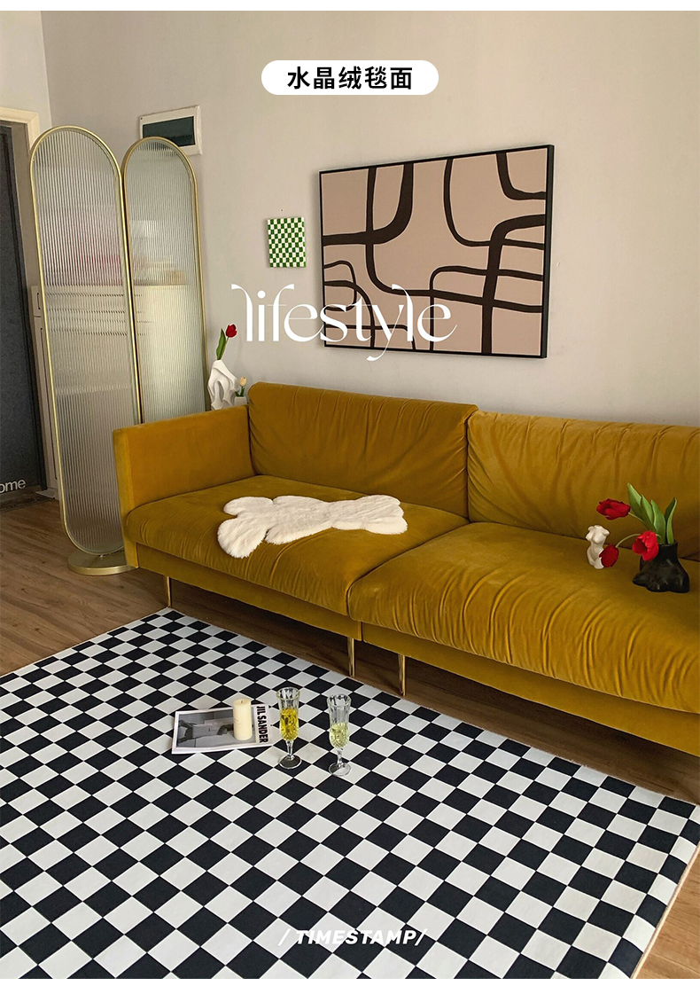Chessboard Carpet Living Room Sofa Bedroom Bedside Blanket Girl Green Black And White Plaid Pastoral Ins Style Full Mat Chessboard Carpet Living Room Sofa Bedroom Bedside Blanket Girl Green Black And White Plaid Pastoral Ins Style Full Mat