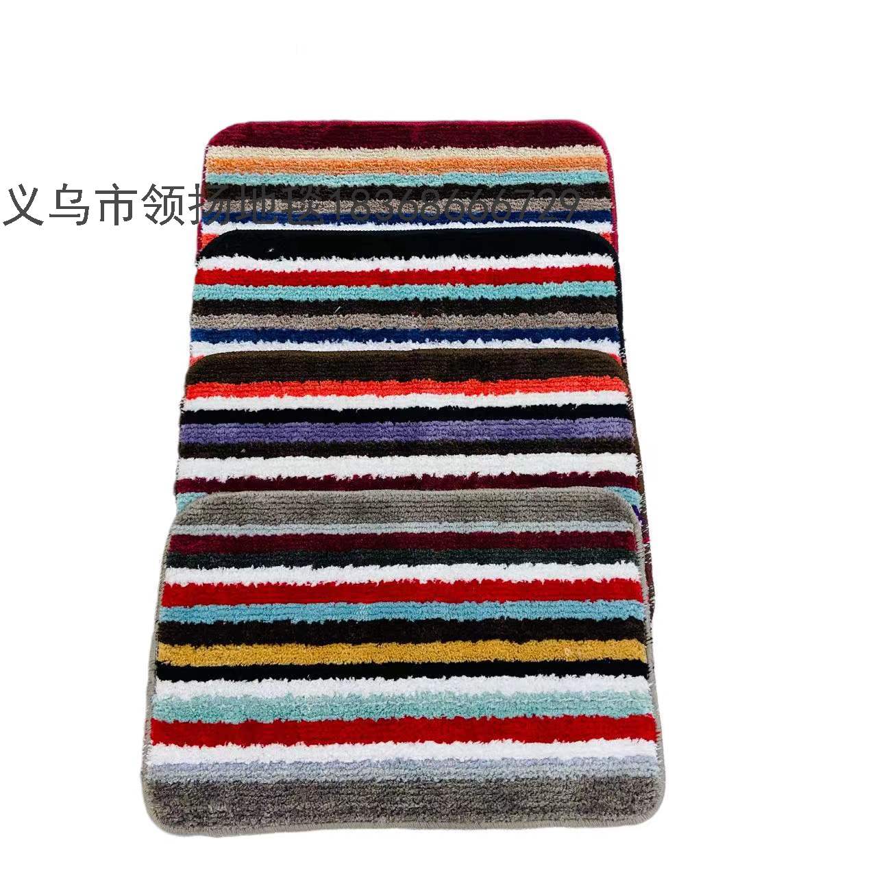 Bathroom Bathroom Absorbent Color Stripes Floor Mat Carpet Entrance Door Mat Bathroom Door Non-Slip Household Foot Mat Bathroom Bathroom Absorbent Color Stripes Floor Mat Carpet Entrance Door Mat Bathroom Door Non-Slip Household Foot Mat