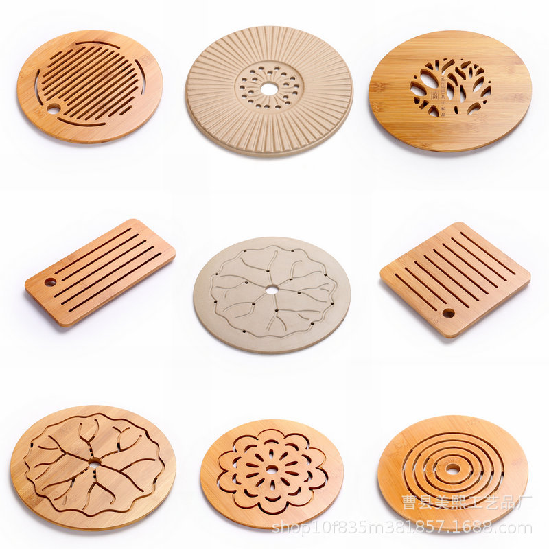 Solid Wood Dry Tea Tray Parts Tea Table Bamboo Panel Pot Mat Coaster Tea Tray Ceramic Panel Heat Proof Mat