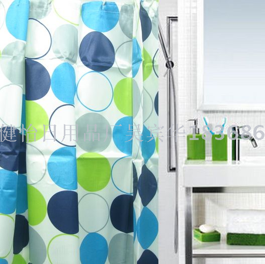 Thickened small curtain set bathroom hanging curtain waterproof mouldproof perforated toilet curtain cloth bath partition curtain