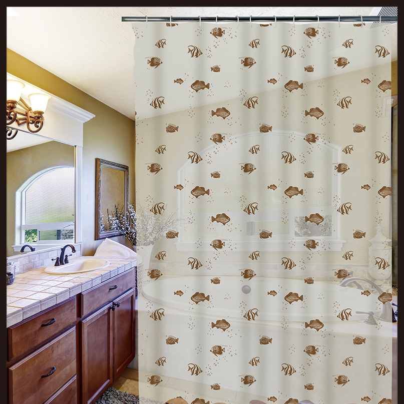 1.8*1.8 Bathroom Waterproof Mildew Shower Curtain Cloth Bath Punch-Free Shower Room Partition Hanging Curtain Bathroom Shower Curtain