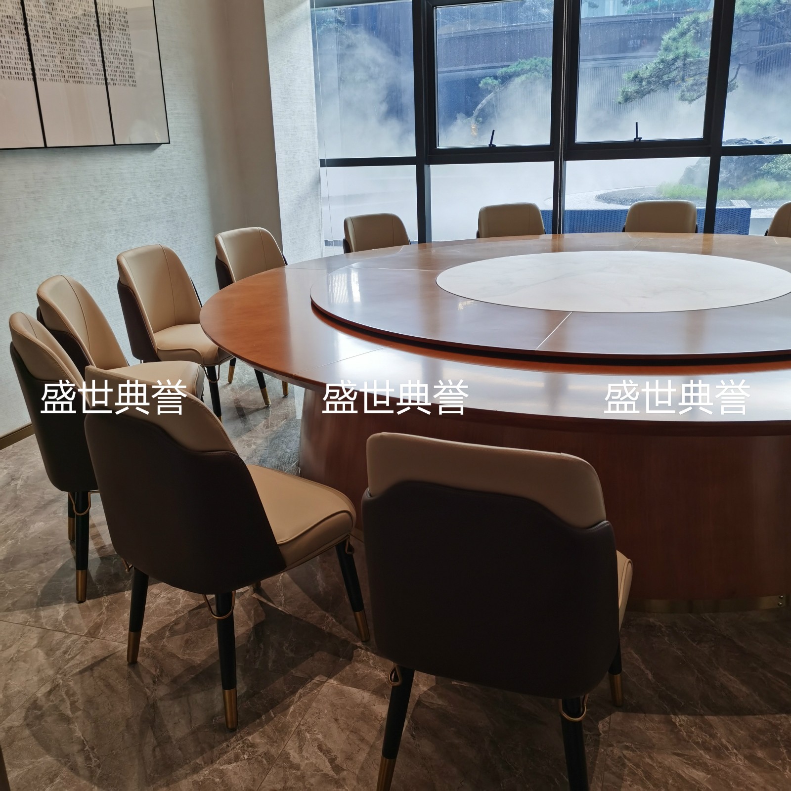 Hotel Balcony Solid Wood Dining Table and Chair Club Light Luxury Dining Chair Seafood Hotel Solid Wood Dining Chair