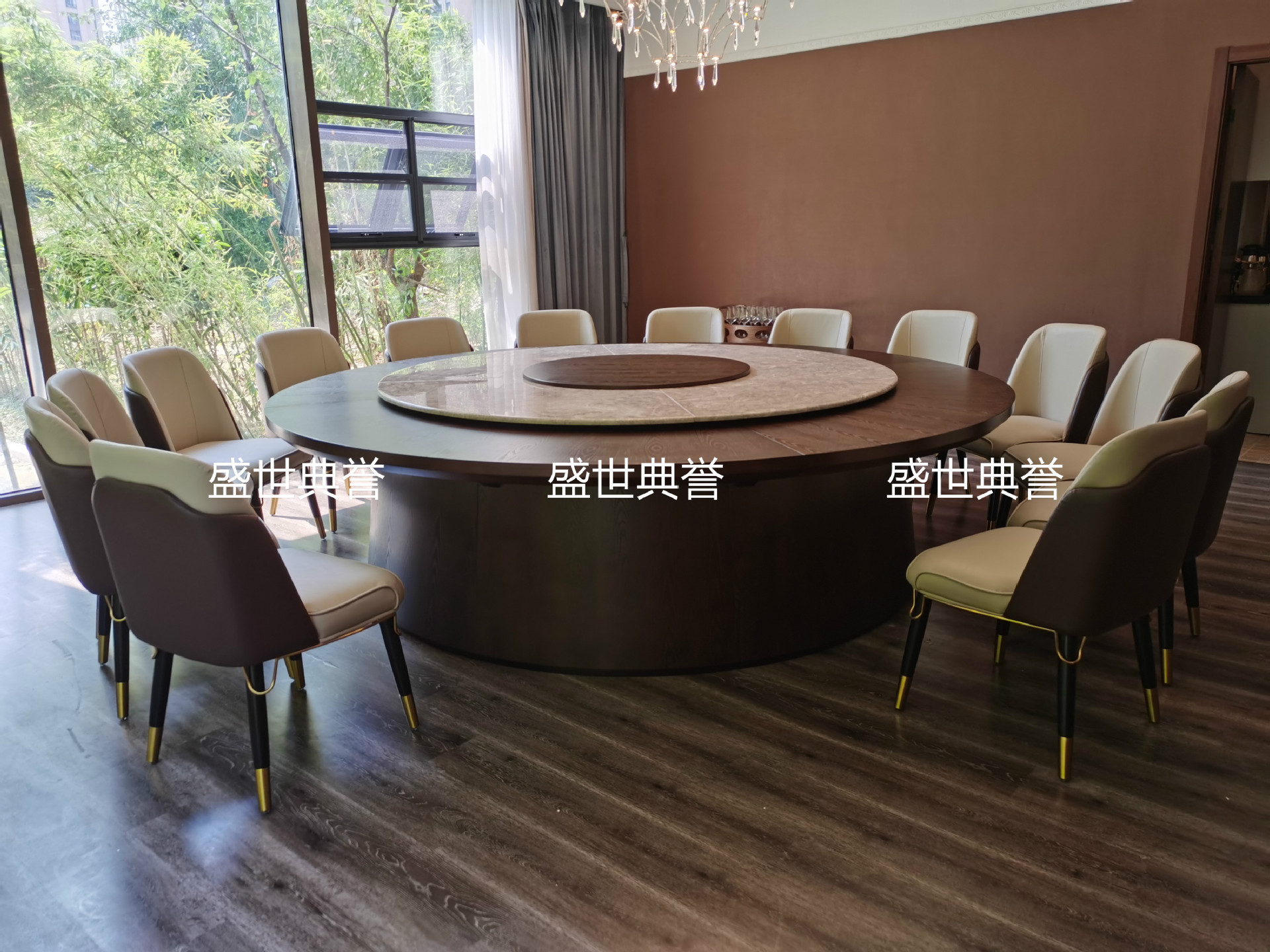 Hotel Solid Wood Dining Chair Club Modern Light Luxury Chair High-End Villa Nordic Electric Dining Table and Chair