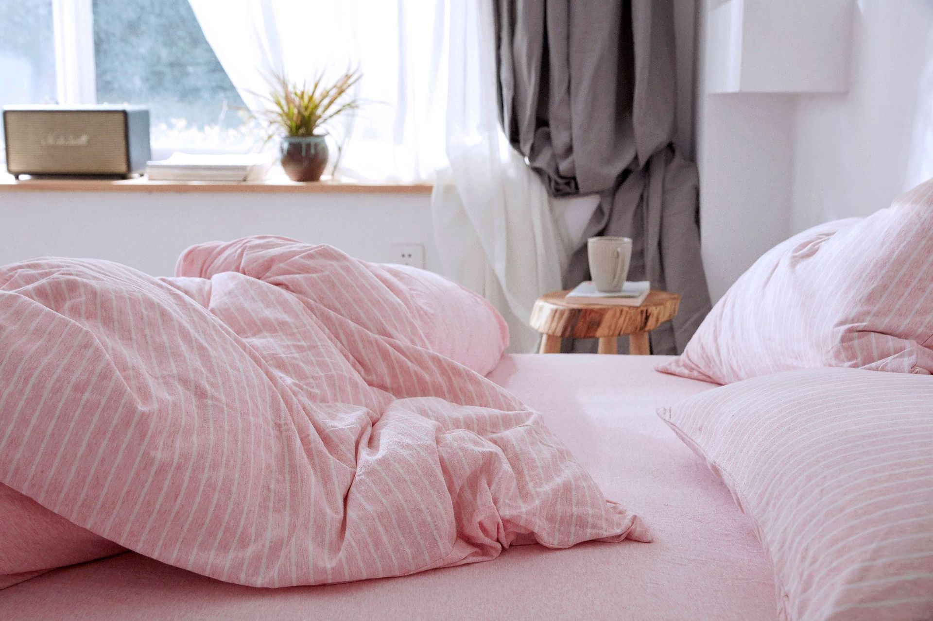 Four-Piece Set of Japanese Style Muji Knitted Cotton Striped Bedding Set 1.5 1.8 M Bedding Wholesale Four-Piece Set of Japanese Style Muji Knitted Cotton Striped Bedding Set 1.5 1.8 M Bedding Wholesale