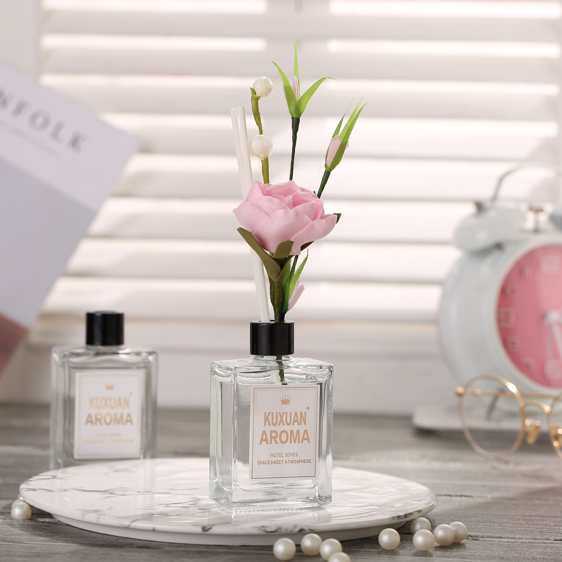 Square Bottle Fragrance Rattan Volatile Aroma Home Deodorant Fire-Free Aromatherapy Deodorant