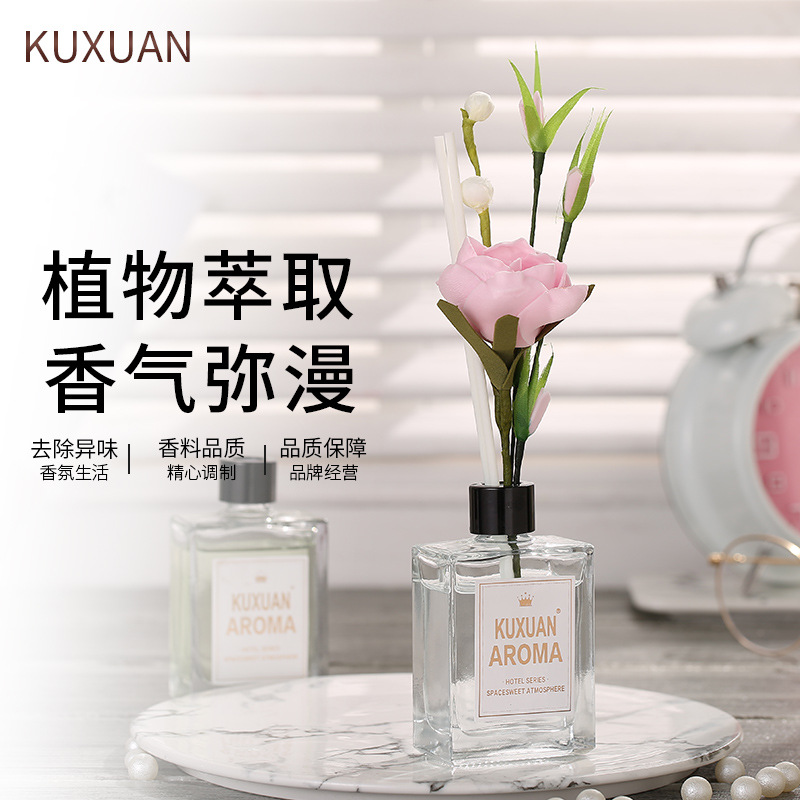 Square Bottle Fragrance Rattan Volatile Aroma Home Deodorant Fire-Free Aromatherapy Deodorant