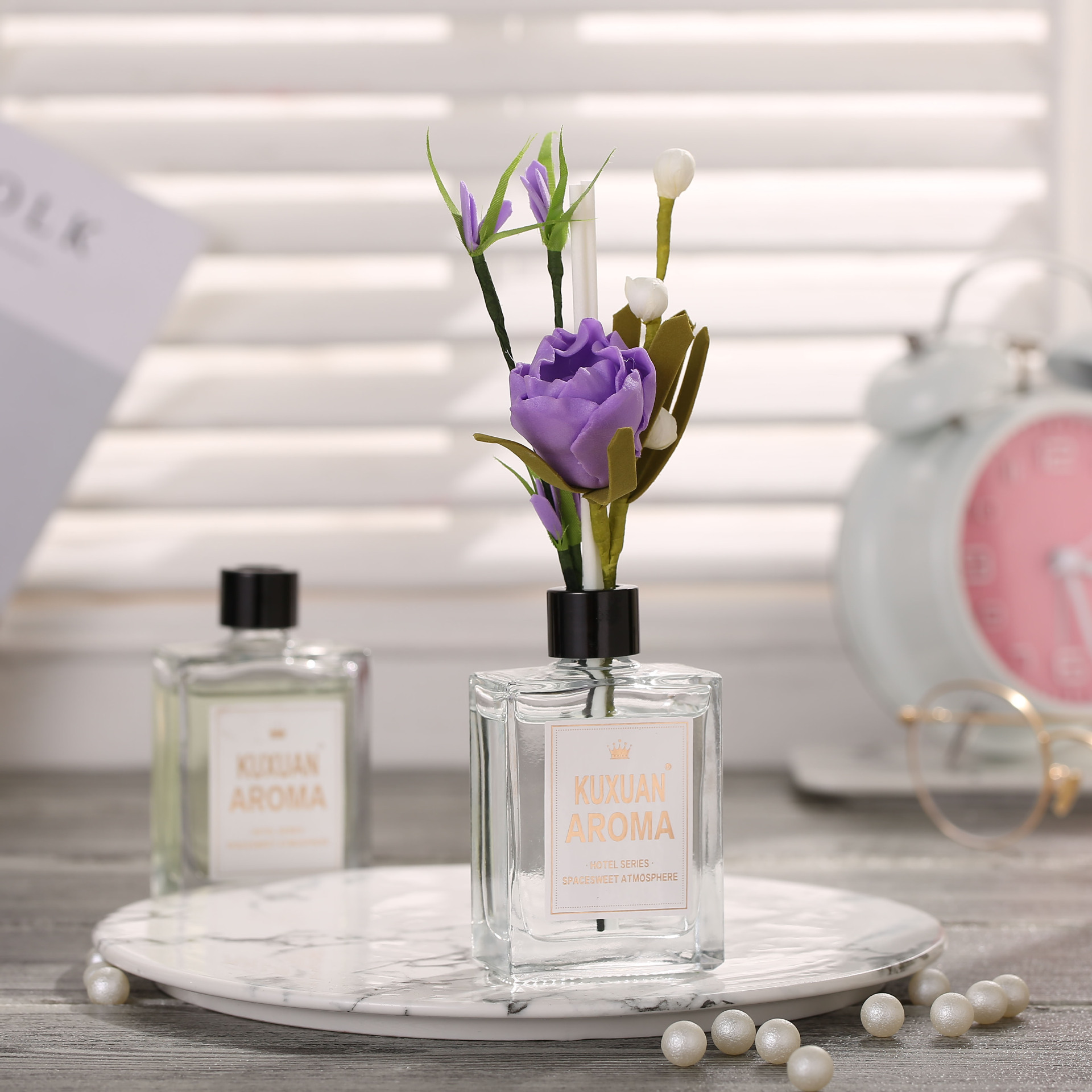 Square Bottle Fragrance Rattan Volatile Aroma Home Deodorant Fire-Free Aromatherapy Deodorant