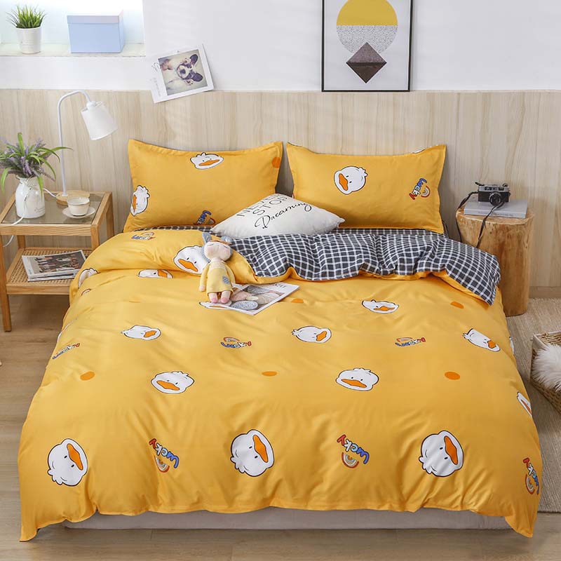 Brushed Aloe Cotton FourPiece Set Student Sheets Quilt Cover Dormitory Single Bed ThreePiece Bedding Set Brushed Aloe Cotton FourPiece Set Student Sheets Quilt Cover Dormitory Single Bed ThreePiece Bedding Set