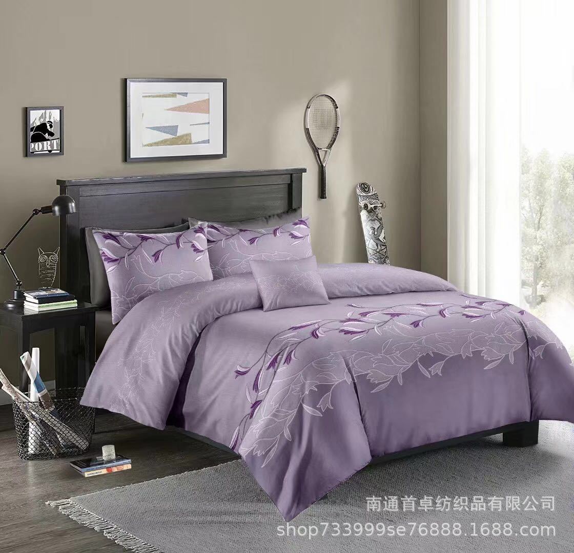 WISH AliExpress Amazon Hot Selling Bedding American Imitation Embroidery Ink Blue Quilt Cover Pillowcase No Bedding Set WISH AliExpress Amazon Hot Selling Bedding American Imitation Embroidery Ink Blue Quilt Cover Pillowcase No Bedding Set