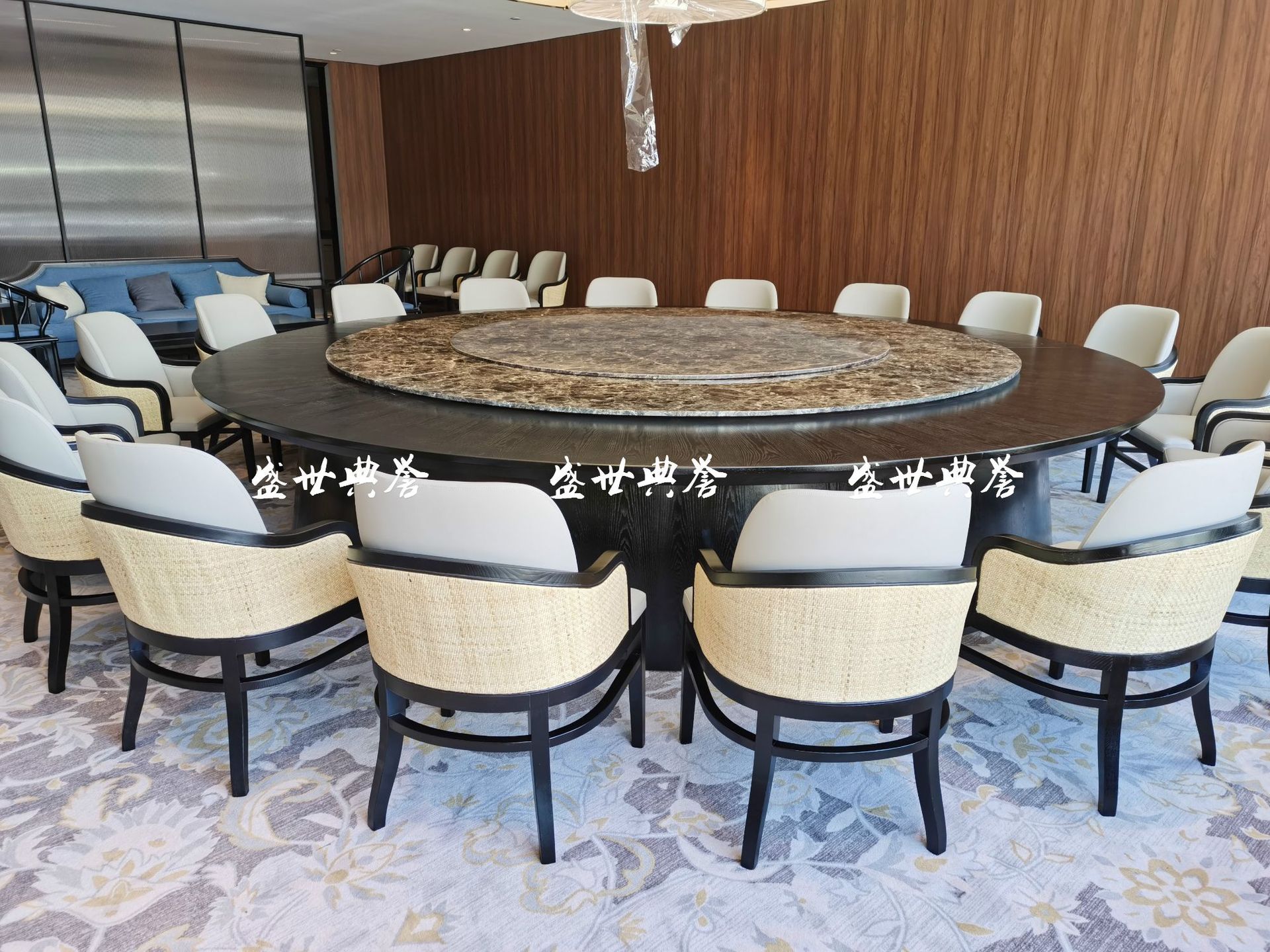 Hotel Solid Wood Electric round Table Dining Chair Box Rattan Solid Wood Dining Chair Club Chinese Style Rattan Chair Hotel Solid Wood Electric round Table Dining Chair Box Rattan Solid Wood Dining Chair Club Chinese Style Rattan Chair