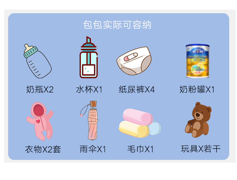 Factory Mummy Bag Large Capacity Multi-Functional Fashion Backpack Baby Diaper Bag Waterproof Maternity Bottle Diaper Backpack Customization Factory Mummy Bag Large Capacity Multi-Functional Fashion Backpack Baby Diaper Bag Waterproof Maternity Bottle Diaper Backpack Customization