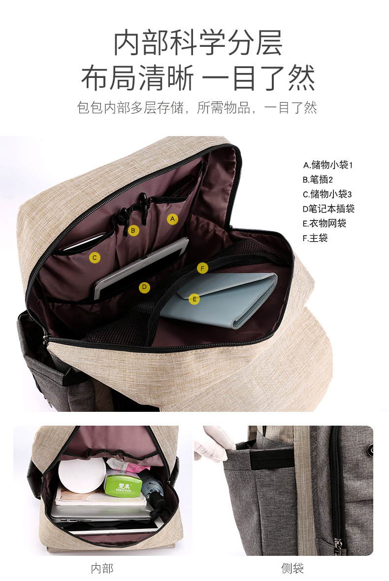 Factory Mummy Bag Large Capacity Multi-Functional Fashion Backpack Baby Diaper Bag Waterproof Maternity Bottle Diaper Backpack Customization Factory Mummy Bag Large Capacity Multi-Functional Fashion Backpack Baby Diaper Bag Waterproof Maternity Bottle Diaper Backpack Customization