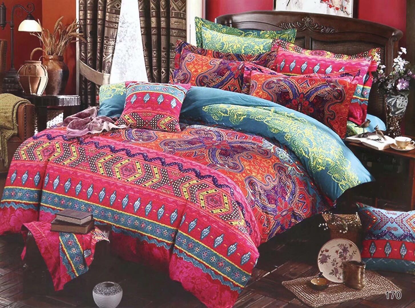 boho stripe bedding set ethnic vintag