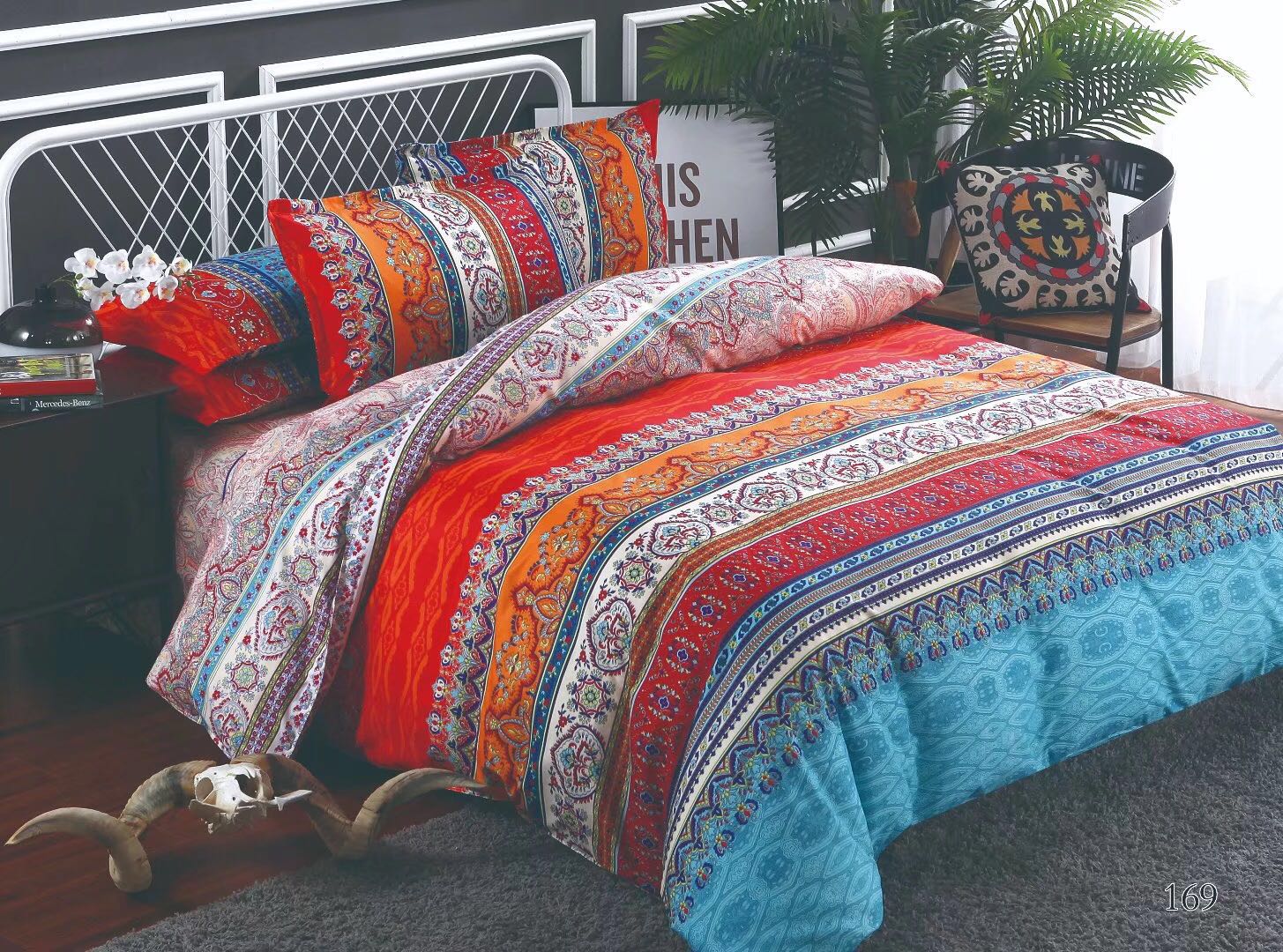 boho stripe bedding set ethnic vintag