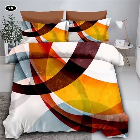Geometric Pattern Square Color Blocking Four-Piece Bedding Set Fashion Simple Geometric Pattern Square Color Blocking Four-Piece Bedding Set Fashion Simple