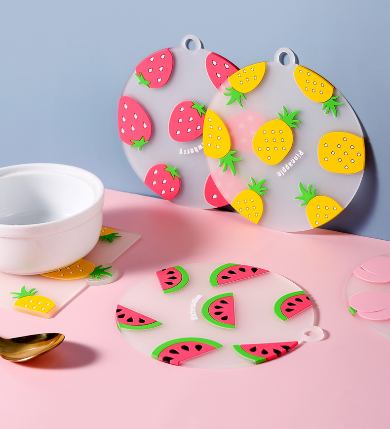 Fruit Cartoon Heat Proof Mat Household Coaster Bowl Mat Kitchen Silicone Heat Resistant Placemat Dish Plate Tea Cup Dining Table Cushion Fruit Cartoon Heat Proof Mat Household Coaster Bowl Mat Kitchen Silicone Heat Resistant Placemat Dish Plate Tea Cup Dining Table Cushion