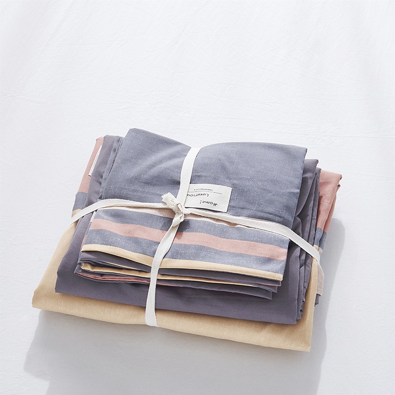 New Cotton USA Series Four-Piece Bedding Set Simple Nordic Quilt Cover Bed Sheet and Pillowcase