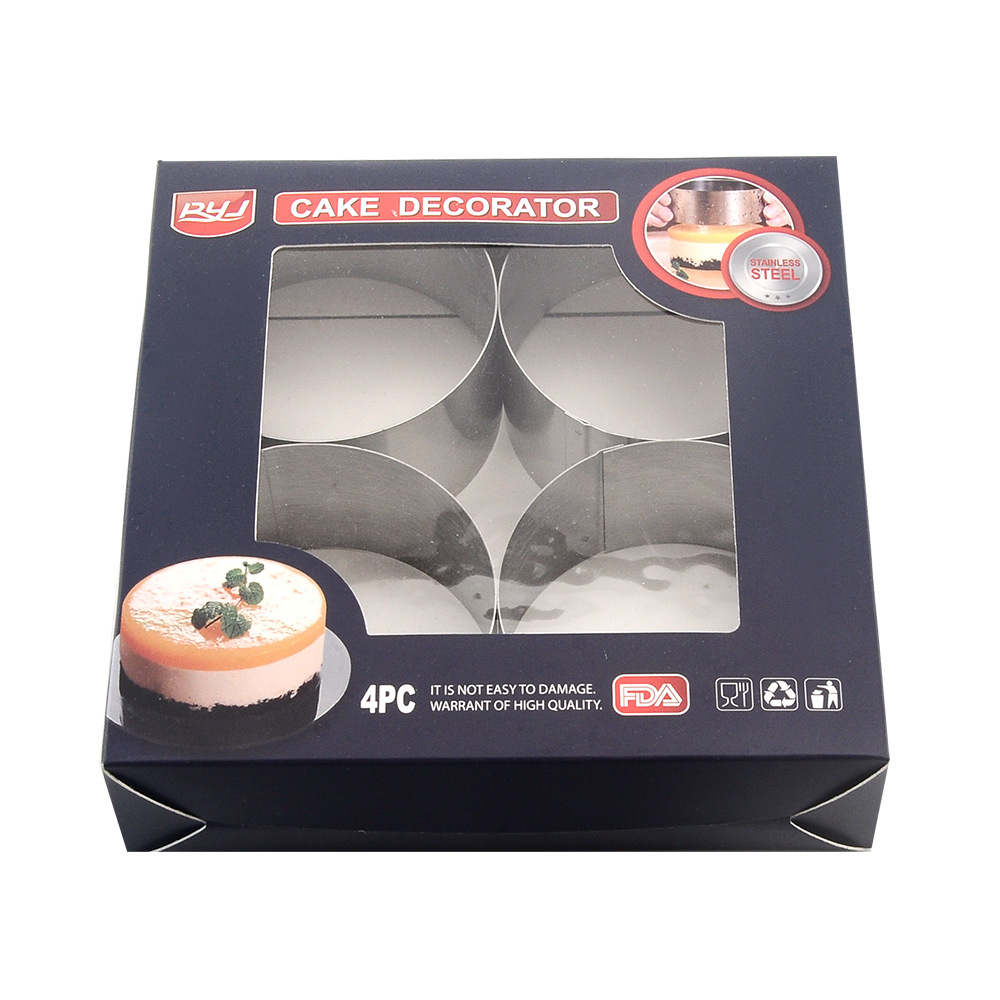 Stainless Steel Mousse Mold Set Home Cake Mold Set of 4 DIY Multi-Layer Cake Mold Baking Tool