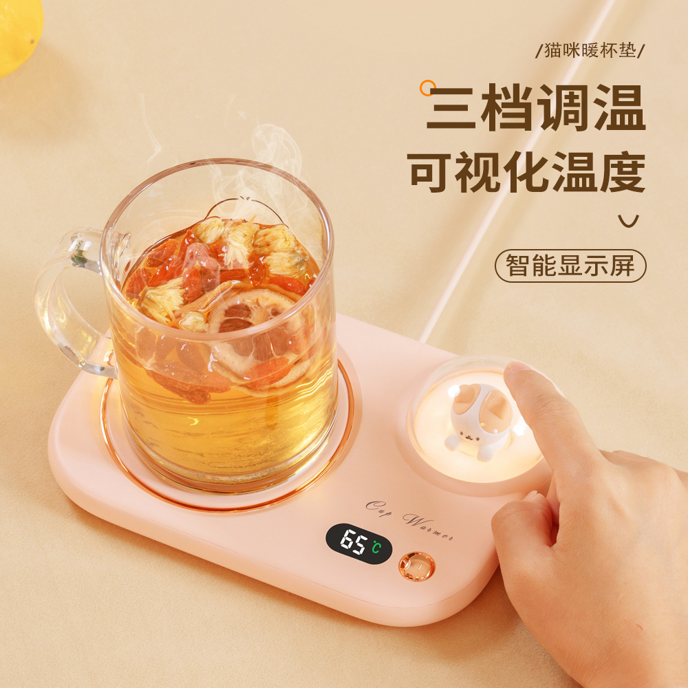 Heating Cup Warming Holder Automatic Thermal Cup Pad Milk 55 Degree Adjustment Timing Insulated Coaster Gift Manufacturer