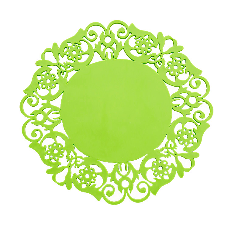 2061 round Silicone Cup Mat Lace Flower Teacup Mat Heat Proof Mat Non-Slip Coaster Bowl Plate Placemat T