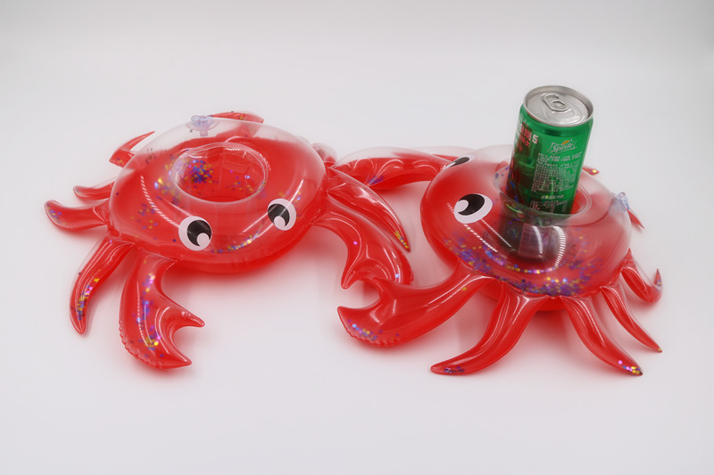 Factory Supply Ins Hot Sale Inflatable Sequins Crab Coaster Water Crab Cup Holder Floating Beverage Cup Holder Factory Supply Ins Hot Sale Inflatable Sequins Crab Coaster Water Crab Cup Holder Floating Beverage Cup Holder