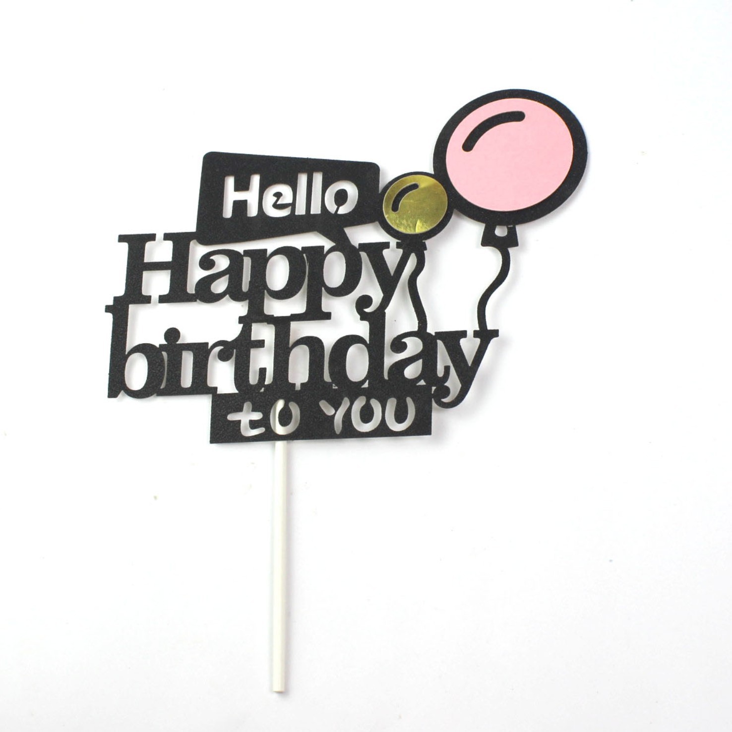 Birthday Cake Decoration Card Pink and Blue Balloon Baby Children&#039;s Birthday Party Supplies Dessert Table Plug-in
