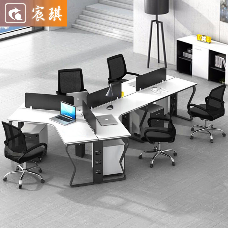 Office Desk Computer Desk Simple Office Desk Staff Screen Financial Card Holder Office Staff Table and Chair Combination