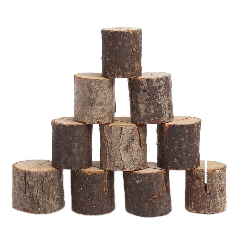 Wooden base country wedding table several places name memo card rack DIY family wedding party dress