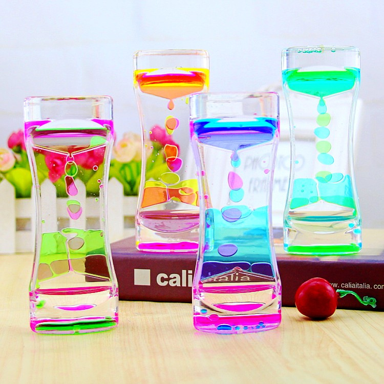 Creative Fashion Two-Color Oil Leakage Toys Dynamic Oil Drops Beautiful Waist Hourglass Crafts Decoration Home Decoration Gift Factory