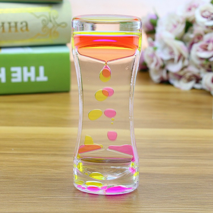 Creative Fashion Two-Color Oil Leakage Toys Dynamic Oil Drops Beautiful Waist Hourglass Crafts Decoration Home Decoration Gift Factory