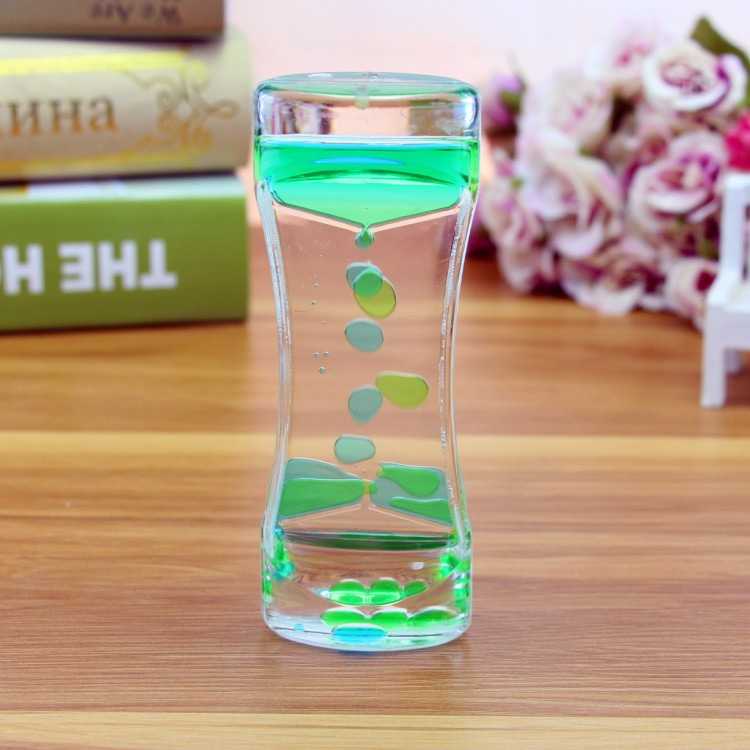 Creative Fashion Two-Color Oil Leakage Toys Dynamic Oil Drops Beautiful Waist Hourglass Crafts Decoration Home Decoration Gift Factory