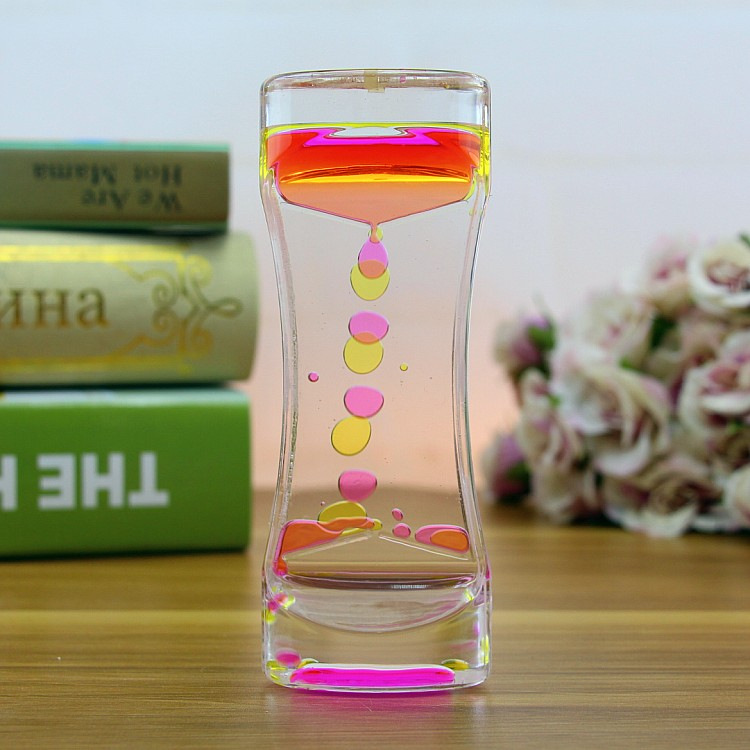 Creative Fashion Two-Color Oil Leakage Toys Dynamic Oil Drops Beautiful Waist Hourglass Crafts Decoration Home Decoration Gift Factory