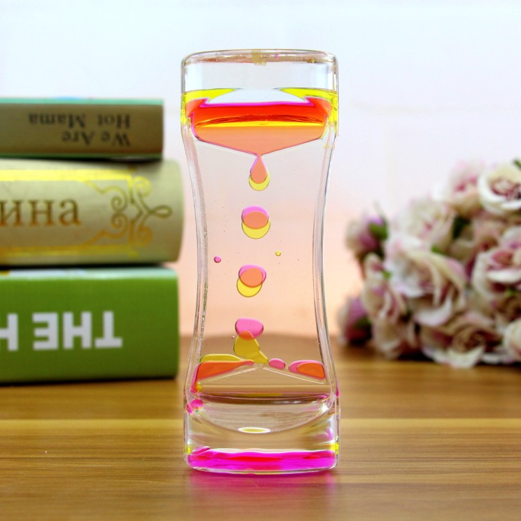Creative Fashion Two-Color Oil Leakage Toys Dynamic Oil Drops Beautiful Waist Hourglass Crafts Decoration Home Decoration Gift Factory