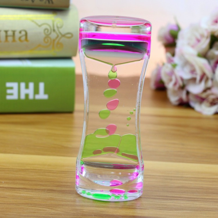 Creative Fashion Two-Color Oil Leakage Toys Dynamic Oil Drops Beautiful Waist Hourglass Crafts Decoration Home Decoration Gift Factory