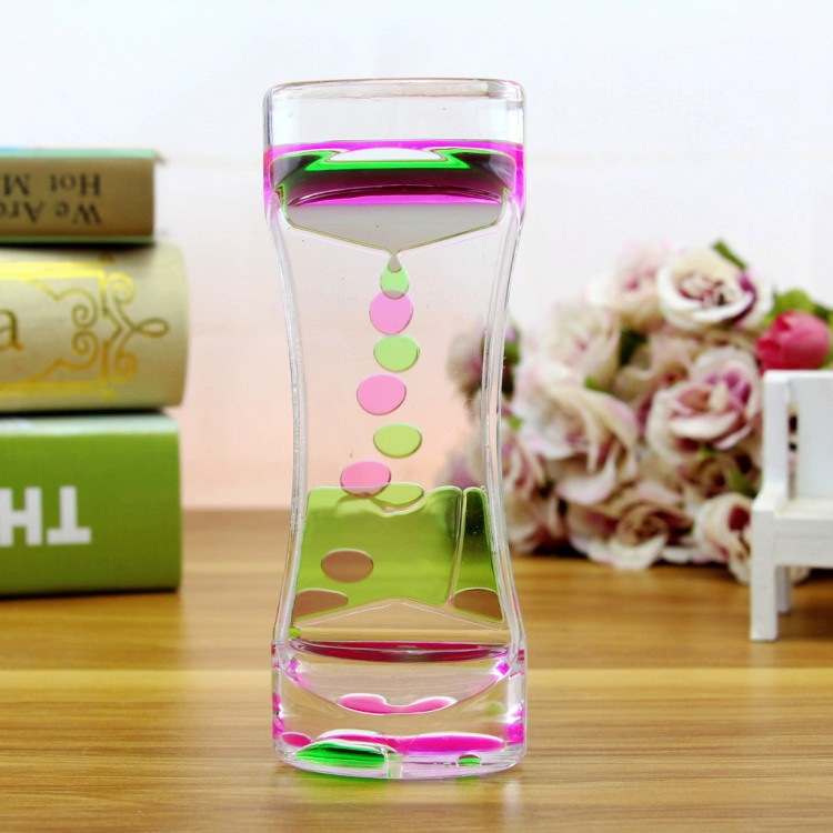 Creative Fashion Two-Color Oil Leakage Toys Dynamic Oil Drops Beautiful Waist Hourglass Crafts Decoration Home Decoration Gift Factory