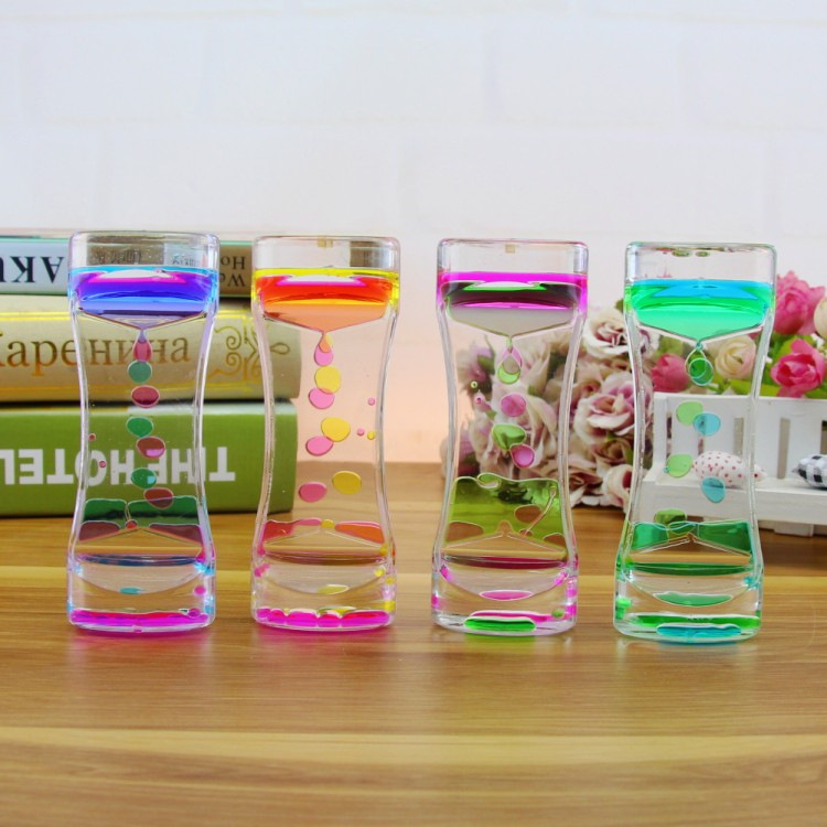 Creative Fashion Two-Color Oil Leakage Toy Dynamic Oil Drop Hourglass Crafts Decoration Home Decoration