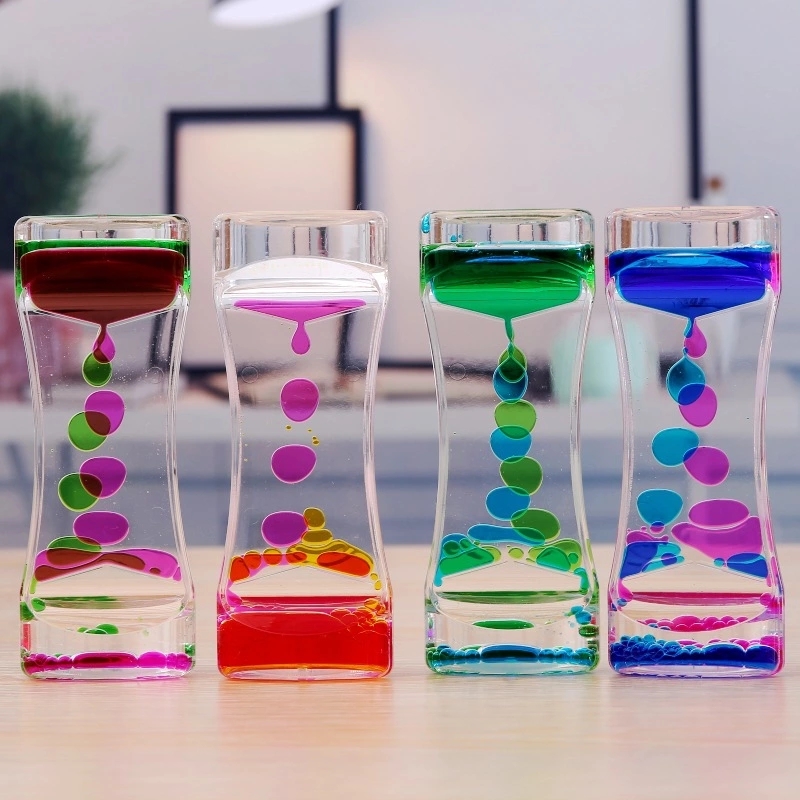 New Style Light Beauty Waist Dynamic Two-Color Oil Leak Drops of Oil Home Hourglass Crafts Ornament Creative Home Oil Leak Decoration