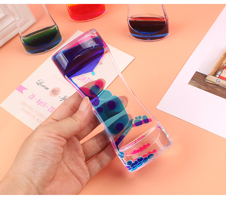 Wholesale Kg41 Two-Color Liquid Oil Leakage Oil Drops Hourglass Timer Decompression Crafts Creative Gift Decoration