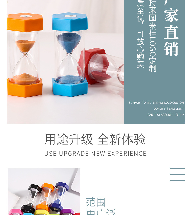 Factory Direct Sales Small Hexagonal Drop-Resistant Hourglass 3/5/10/20/30/60 Minutes Plastic Timer Children's Gift Factory Direct Sales Small Hexagonal Drop-Resistant Hourglass 3/5/10/20/30/60 Minutes Plastic Timer Children's Gift