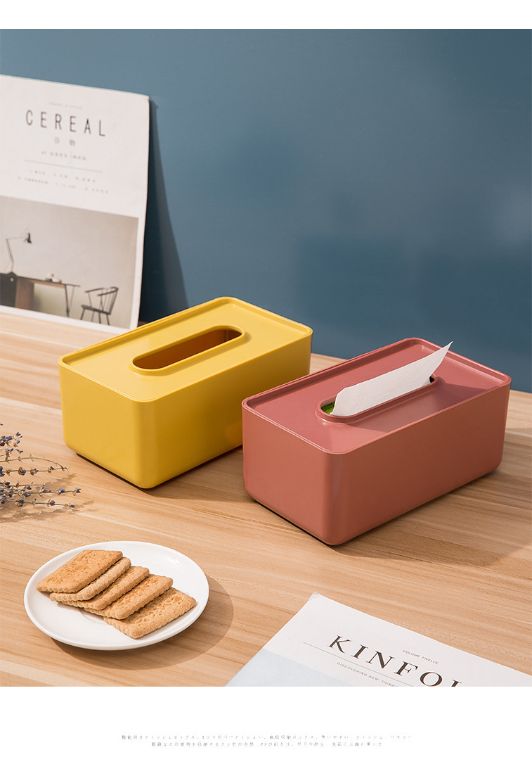Plastic Cover Paper Extraction Box Living Room Creative Tissue Box Household Minimalist Napkin Tissue Storage Box Tissue Dispenser Wholesale