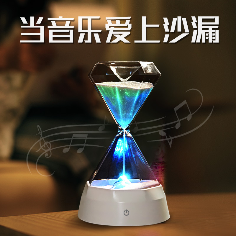 Diamond hourglass music lamp bedroom bedside with small night light valentine&#039;s day gift colorful atmosphere small lamp