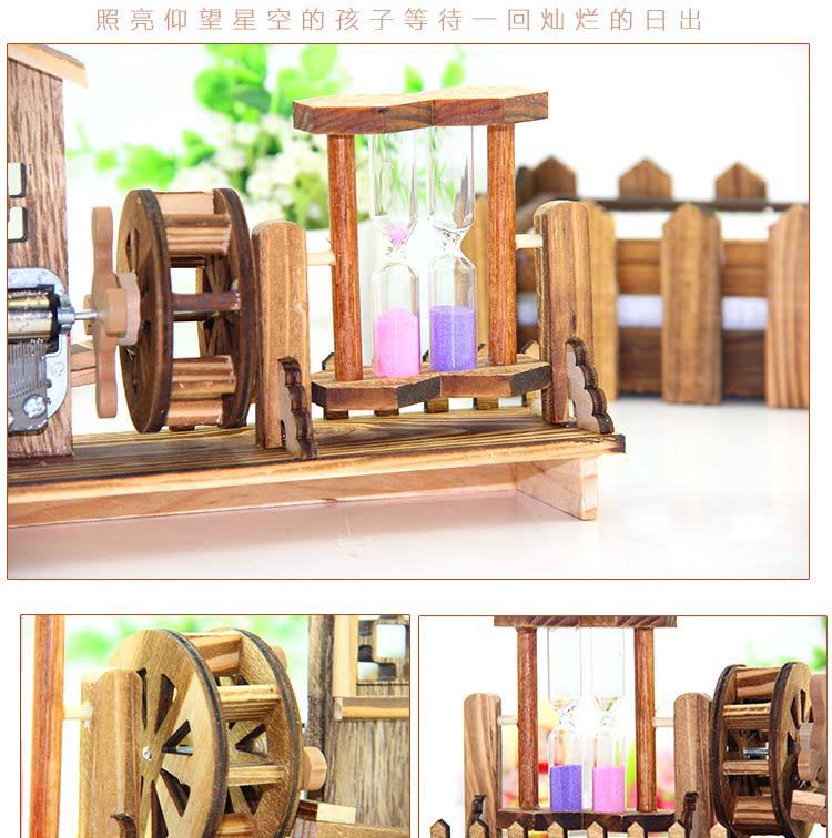 Creative Spring Windmill Hourglass Music Box Decoration Student Wooden Music Waterwheel Music Box Birthday Gift Creative Spring Windmill Hourglass Music Box Decoration Student Wooden Music Waterwheel Music Box Birthday Gift