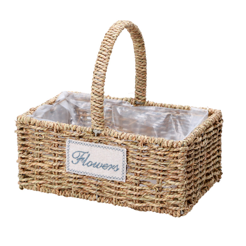 Baskets Creative Hand Weaving Flower Arrangement Portable Flower Basket Rattan Weaving Willow Basket Hand Gift Basket