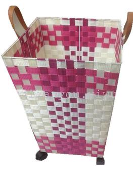 Hand-woven debris basket, packed with laundry baskets, polypropylene Ribbon storage baskets, hand-woven baskets