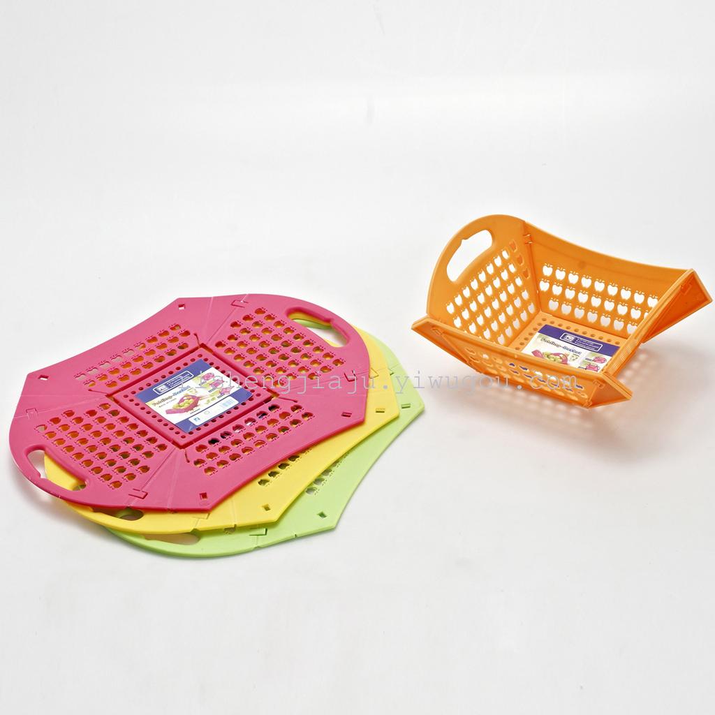 Plastic top grade folding baskets kitchen storage drain basket fruit gift promotional baskets RS-6221